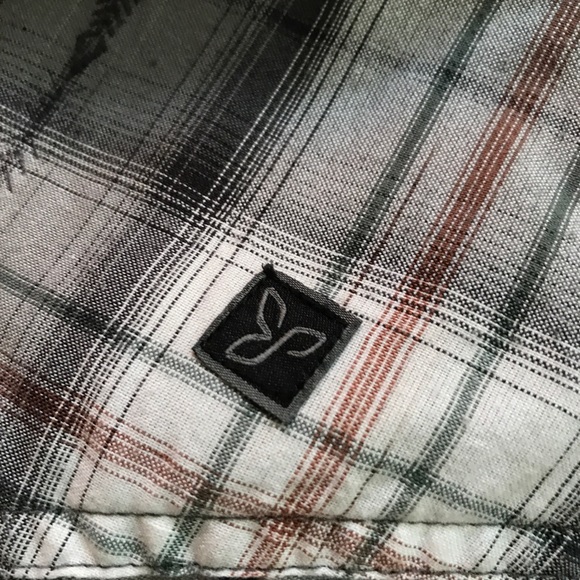 Gray plaid prAna shirt Slim Fit organic cotton - Picture 5 of 10